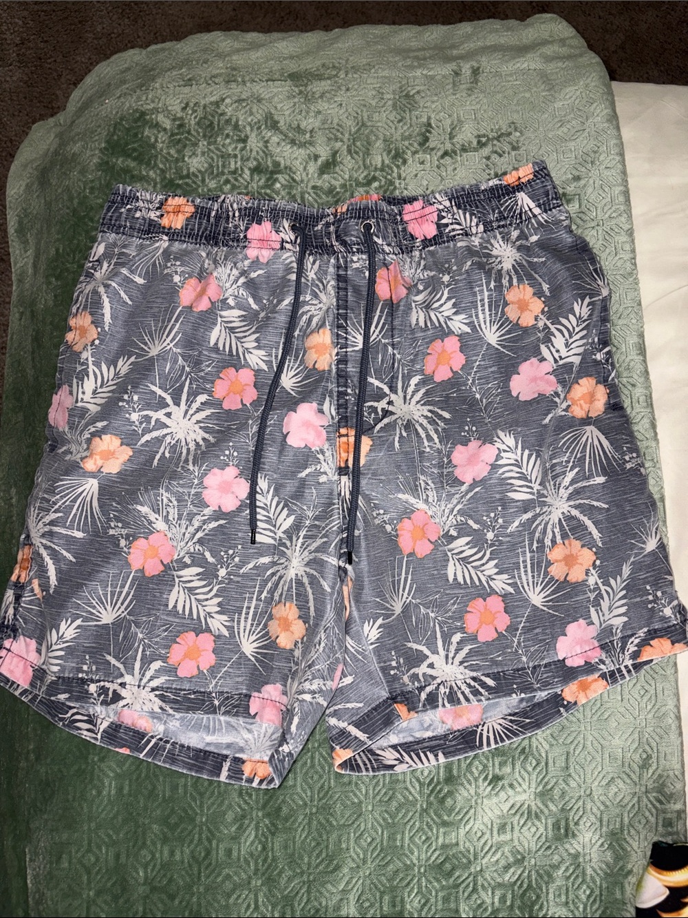 Ingear Navy Hybrid Shorts with Pink & Orange Floral Print